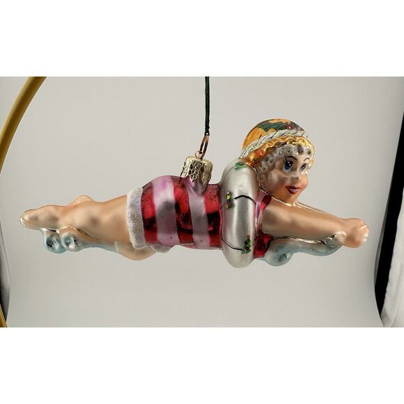 Christopher Radko "Bathing Beauty" Hand Blown Glass Ornament RARE 5.5" 2000 - Picture 2 of 9